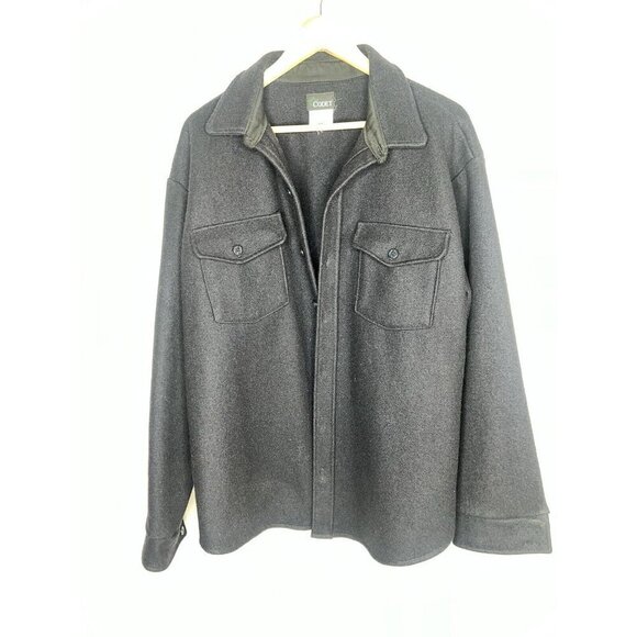 VTG Codet Canada Navy Blue Heavy Wool Button ShirtJacket Camp Mackinaw XL H